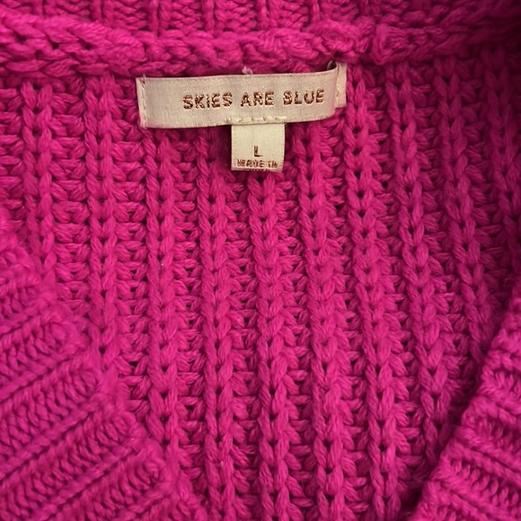 Skies Are Blue hot pink sweater - Picture 2 of 4